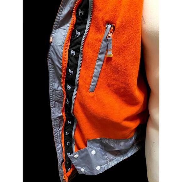 Starter Orange/Gray/Black Fleece Lined Unisex Jacket Size Large - Picture 3 of 4